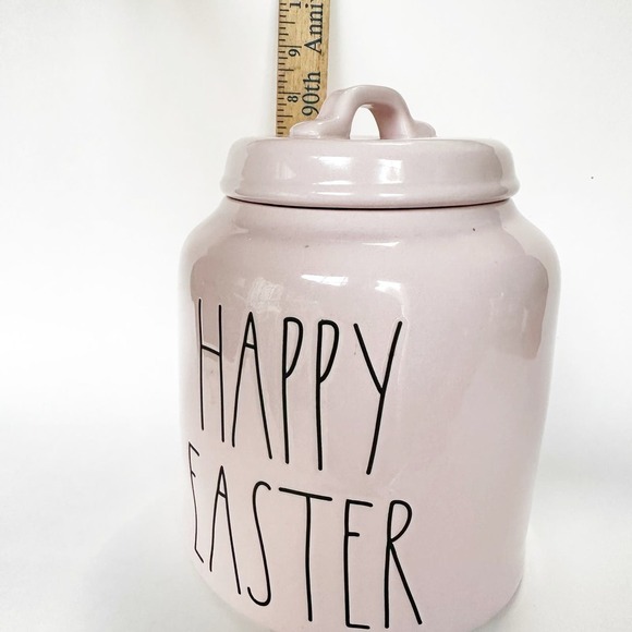 Ray Dunn Pink Food Storage Cookie Jar Happy Easter - Picture 2 of 11